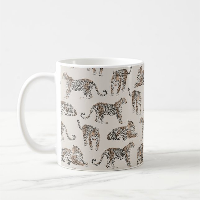 Taza De Café Tigre animal rosa rosa moderno (Izquierda)
