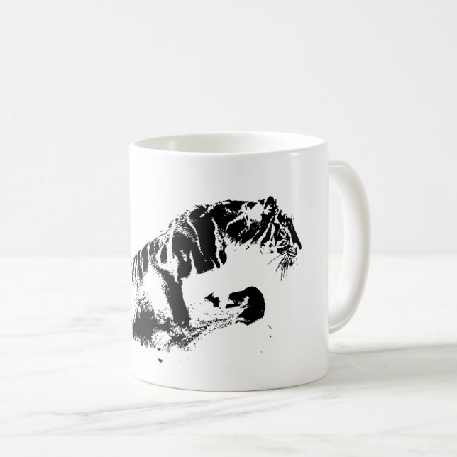 Taza De Café Tigre atacando (Anverso derecho)