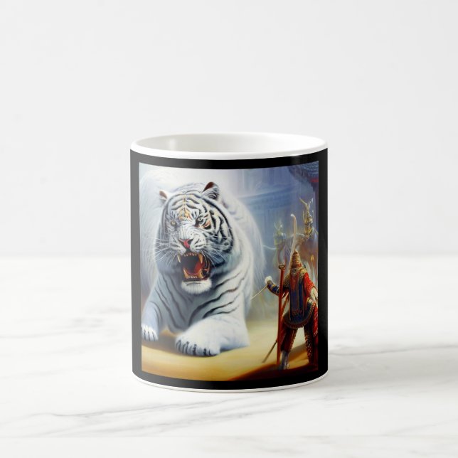 Taza De Café Tigre blanco chino (10) (Centro)