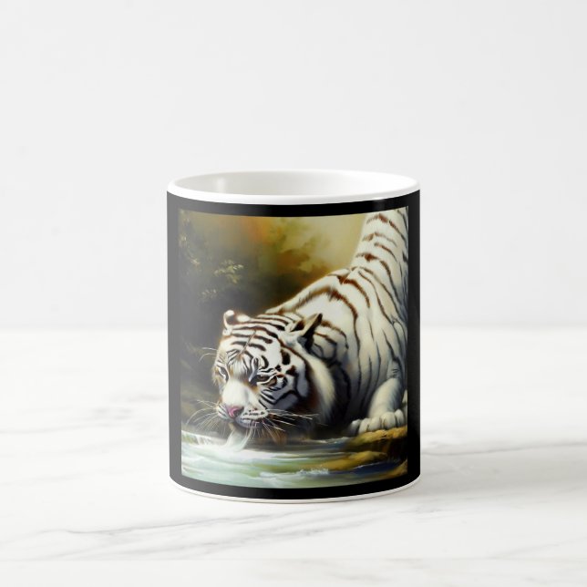 Taza De Café Tigre blanco chino (20) (Centro)
