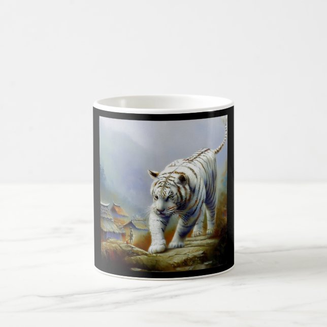 Taza De Café Tigre blanco chino (21) (Centro)
