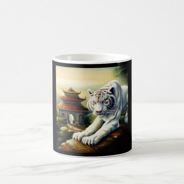 Taza De Café Tigre blanco chino (23) (Centro)