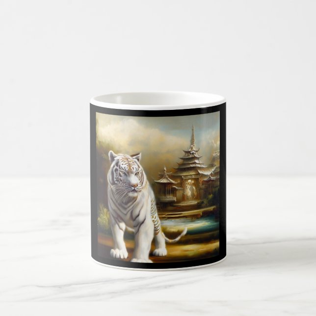 Taza De Café Tigre blanco chino (27) (Centro)