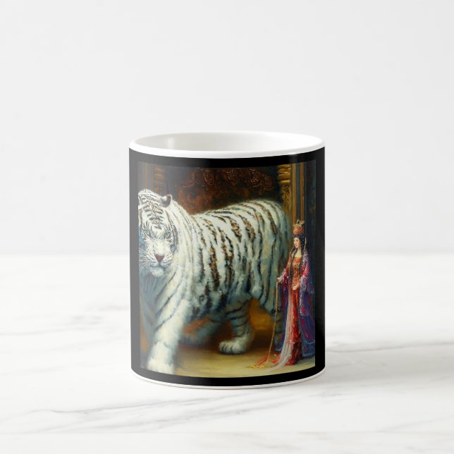 Taza De Café Tigre blanco chino (31) (Centro)