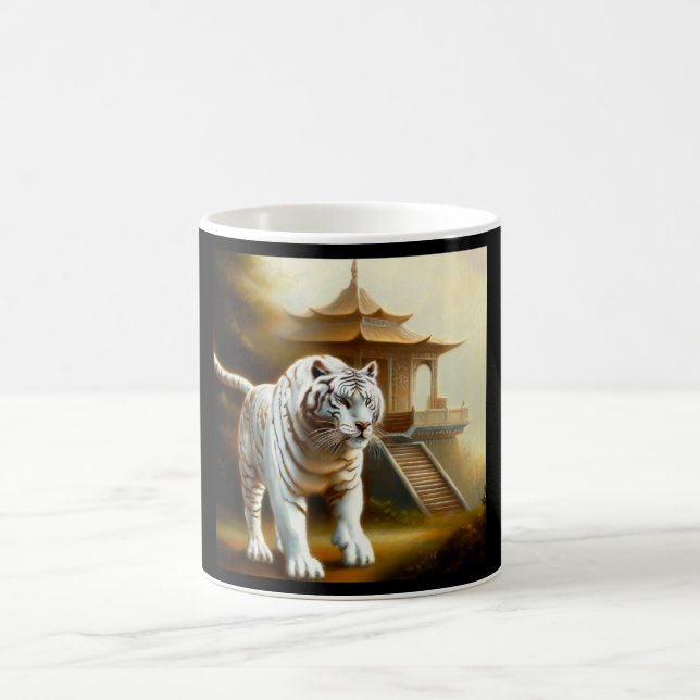 Taza De Café Tigre blanco chino (35) (Centro)