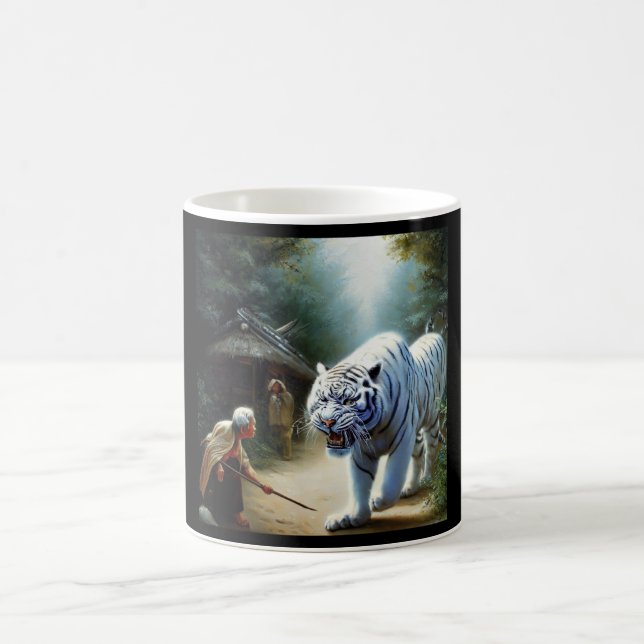 Taza De Café Tigre blanco chino (36) (Centro)
