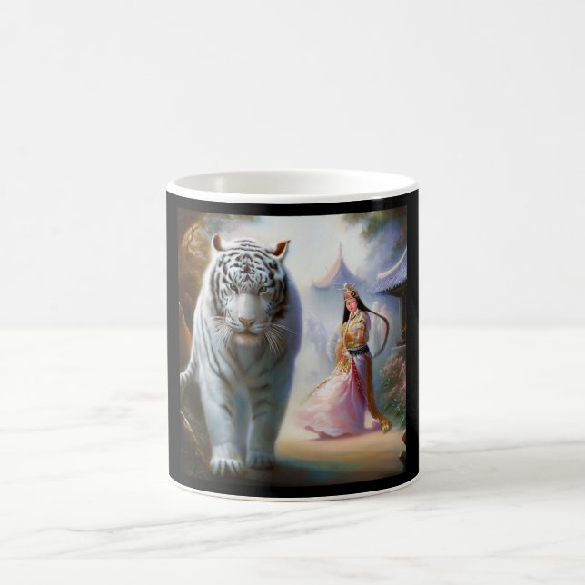 Taza De Café Tigre blanco chino (8) (Centro)
