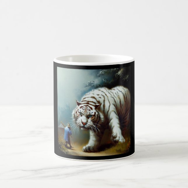 Taza De Café Tigre blanco chino (9) (Centro)