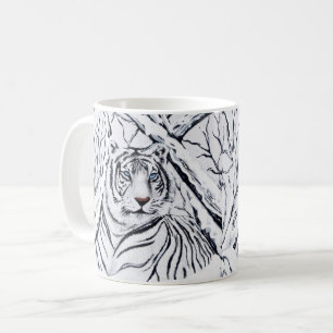 Taza De Café Tigre blanco que mezcla adentro