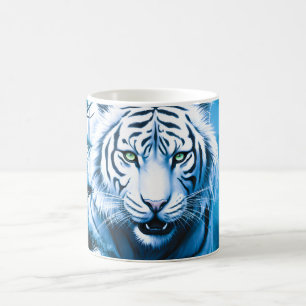 Taza De Café Tigre blanco silvestre místico forestal