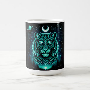 Taza De Café Tigre Celestial – Galaxia de Fauna Cósmica Striker