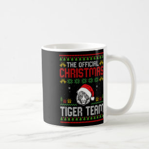 Taza De Café Tigre con sombrero de Santa Luces de Navidad Feliz