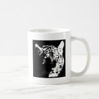 Tigre de arte pop blanco y negro