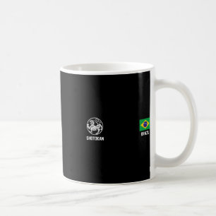 Taza De Café Tigre de dojo con bandera brasileña