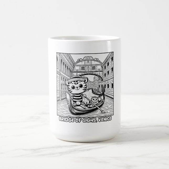 Taza De Café Tigre de Kawaii en el puente de los suspiros en Ve (Centro)