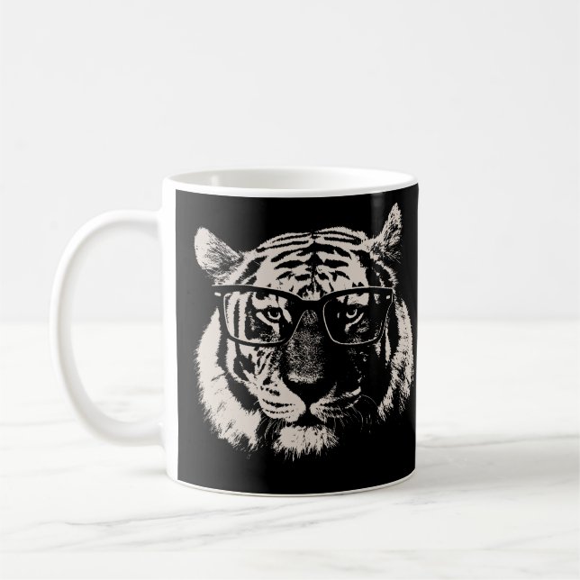 Taza De Café Tigre del inconformista con los vidrios (Izquierda)