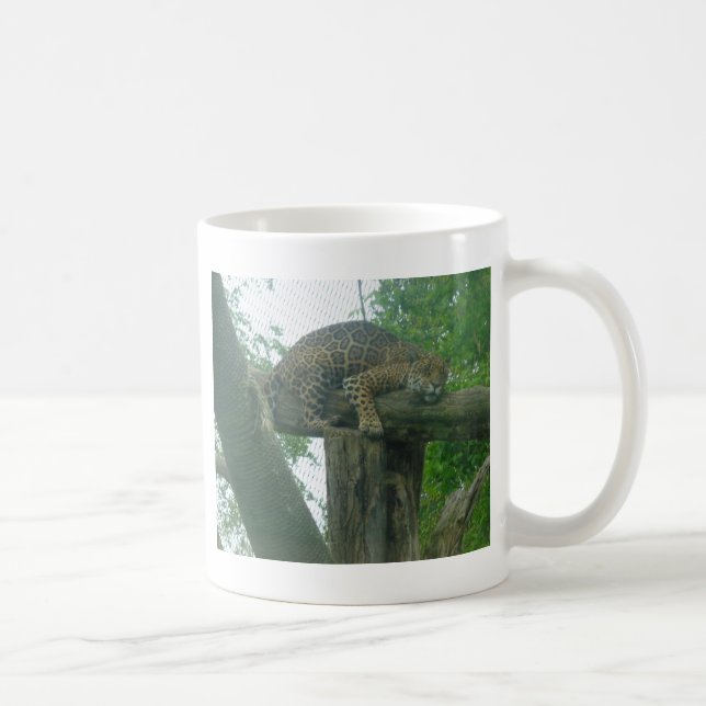 Taza De Café Tigre durmiente sobre árboles, bosques, naturaleza (Derecha)