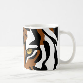 Taza De Café Tigre, gato salvaje en negro