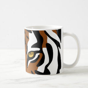 Taza De Café Tigre, gato salvaje en negro