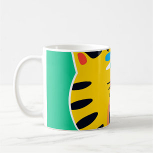 Taza De Café Tigre gracioso abstracto