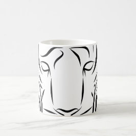 Taza De Café Tigre tribal blanco y negro