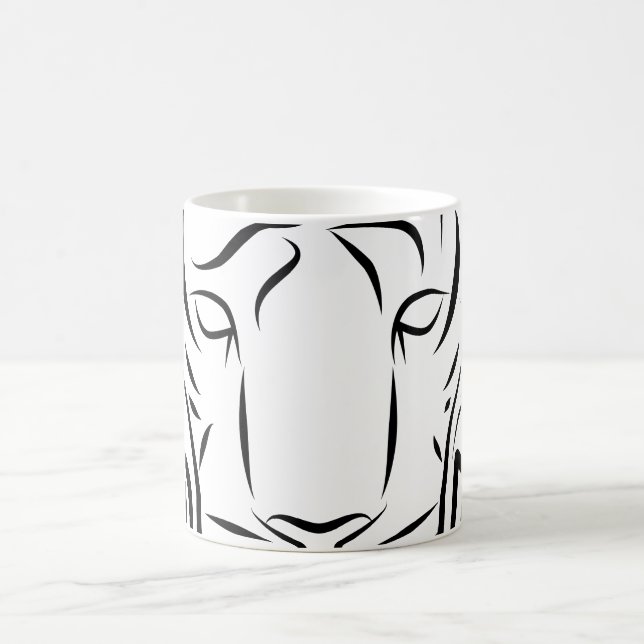 Taza De Café Tigre tribal blanco y negro (Centro)
