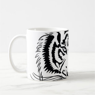 Taza De Café Tigre vivo: majestuoso ilustracion de vida salvaje
