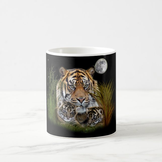 Taza De Café Tígre y cachorro de café (Centro)