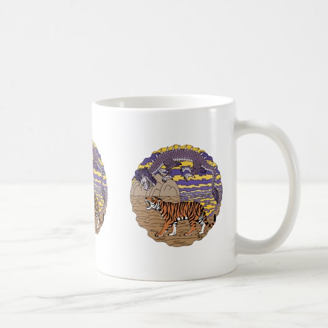 Taza De Café Tigre y Dragón (Derecha)