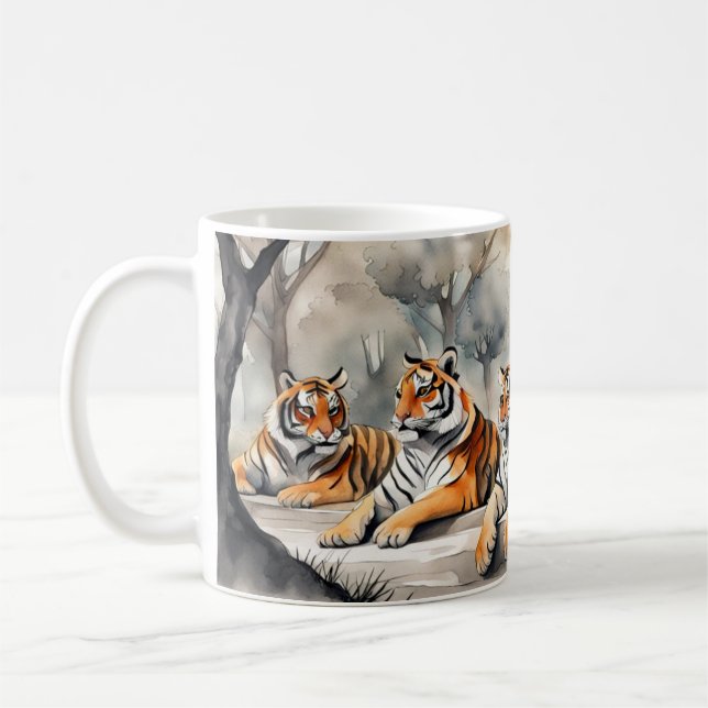Taza De Café Tigres de agua en reposo (Izquierda)