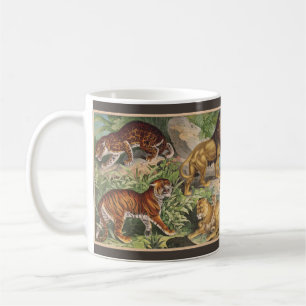Taza De Café Tigres de leones de gato grande, leopardos, animal