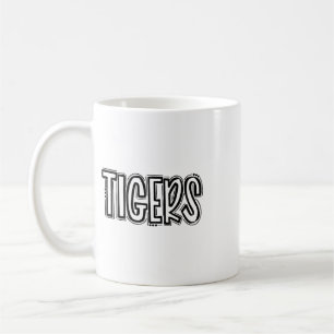 Taza De Café Tigres Desbordan Espíritu Escolar Naranja Negro Pi