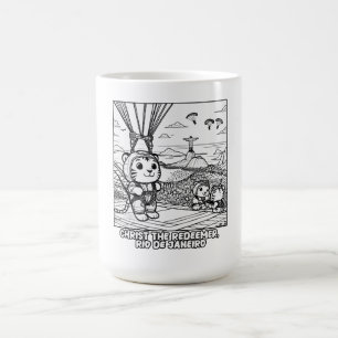 Taza De Café Tigres Kawaii en el Cristo Redentor, Río