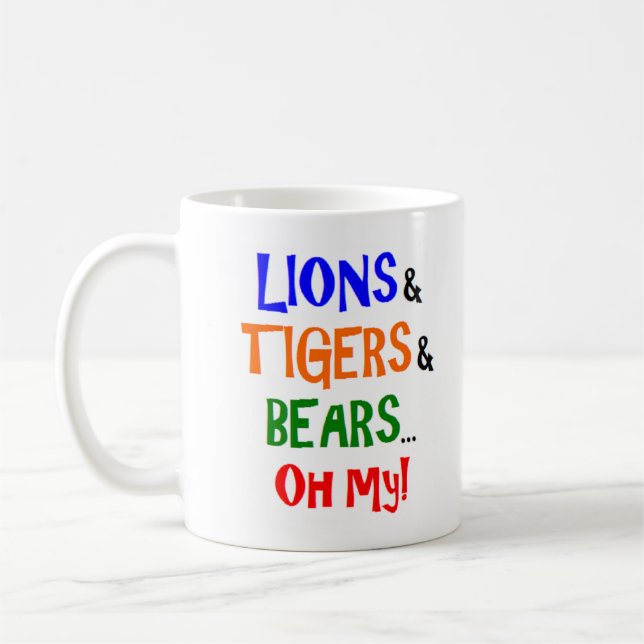 Taza De Café tigres leones osos Mug (Izquierda)