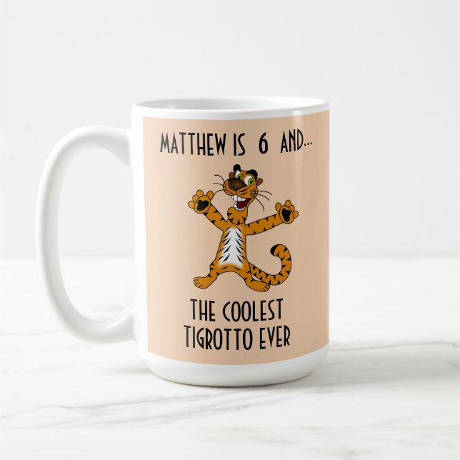Taza De Café Tigrotto más frío jamás Naranja blanco niño cumple (Izquierda)