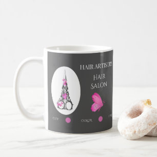 Taza De Café Tijeras de Branding de Negocio de Salón de Belleza