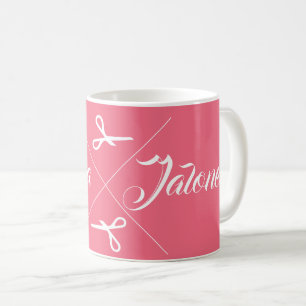 Taza De Café Tijeras modernas de pelo estilista color rosa cora