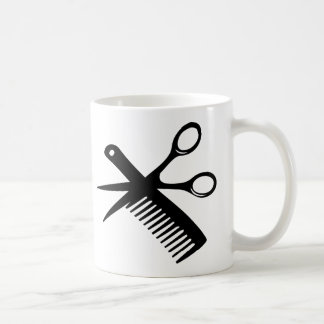 Taza De Café tijeras negras del peine del peluquero
