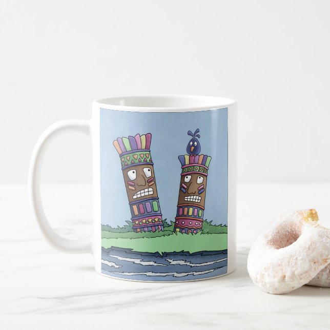 Taza De Café Tiki Bird Plum Coffee Mug (Con donut)