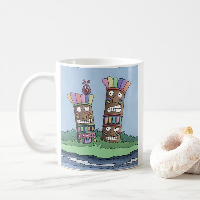 Taza De Café Tiki Bird Rosebud Coffee Mug (Con donut)