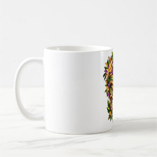 Taza de café Tiki con pluma magenta