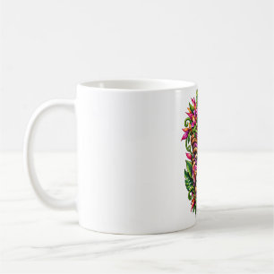 Taza de café Tiki de escudo de orquídea