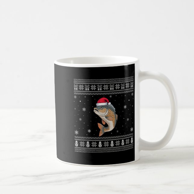 Taza De Café Tilaa Fish Lovers Men Women Santa Ugly Xmas Sweate (Derecha)
