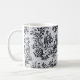 Taza De Café Tile de jouy negro y blanco elegante