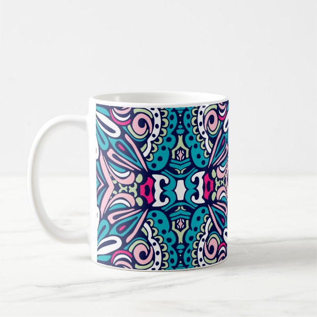 Taza De Café Tiled ethnic pattern. Abstract geometric mosaic vi (Izquierda)