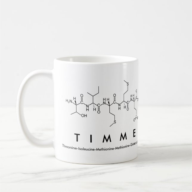 Taza De Café Timme peptide nombre mug (Izquierda)