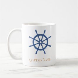 Taza De Café Timón de barco náutico personalizado Sail Away Bea