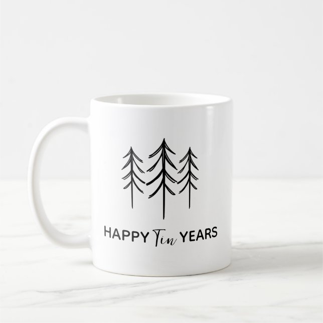 Taza De Café Tin Year Anniversary Mug, Custom 10 Year Husband (Izquierda)