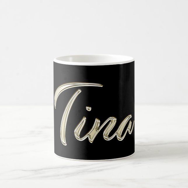 Taza De Café Tina white gold Handwriting Tasse Kaffeetasse (Centro)