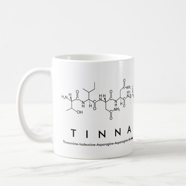 Taza De Café Tinna peptide name mug (Izquierda)